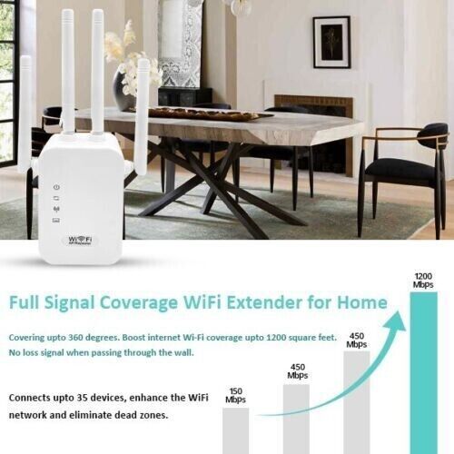 1200Mbps WiFi Range Extender Repeater Wireless Amplifier Router Signal Booster - Picture 5 of 15
