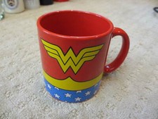 Vintage Large DC Comics Wonder Woman Logo Coffee Mug Tea Cup Retro Design 18 oz.