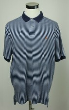 Polo By Ralph Lauren Men's Short Sleeve Striped Polo Shirt Size X-Large Blue