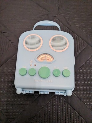 Sunny Life Beach Sounds Bluetooth Speaker Blue/Green Knobs Tested Works