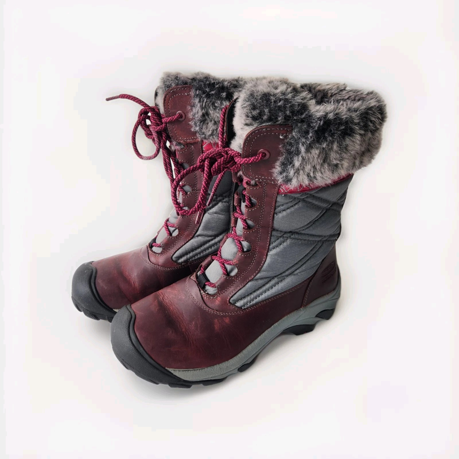 Stivali invernali Keen donna 9 Hoodoo III pelle zip pizzo pelliccia sintetica impermeabili