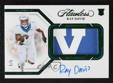 2024 Panini National Treasures Collegiate Emerald 5/5 Ray Davis Patch Auto 1co7