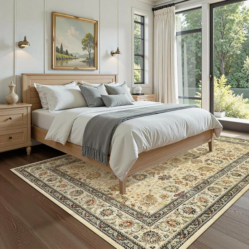 Boho Rugs Area Rug Vintage Rug Traditional Floral Carpet Living Room Dining Room - Image 2 of 4