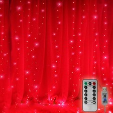 300 Led Curtain Lights Christmas String Lights Backdrop Fairy Lights With Remote