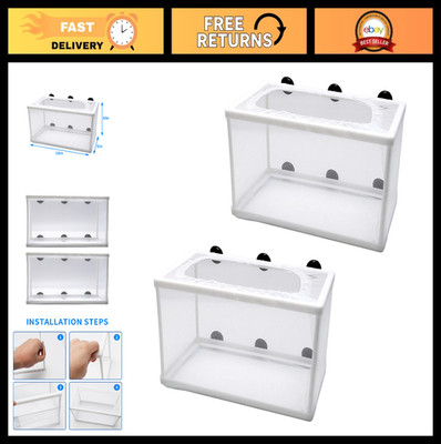 2 Pack Fish Tank Breeder Net - Isolation Hatching Box with Suction Cup for Aquar