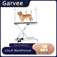   47" White Electric Dog Grooming Table X Lift Pet Grooming Station, Heavy Duty