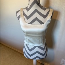 Wilfred Aritzia Satin Crop Top Shine Bustier Corset Women S Beige Square Neck