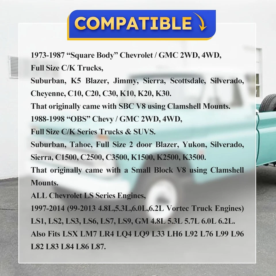 Soportes de motor de conversión LS/soporte de conversión de motor ajustable intercambiable para 1973- Foto 2 de 4