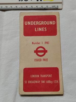 Seltene 1943 H.C. Beck Underground Tube Klapp Taschenkarte