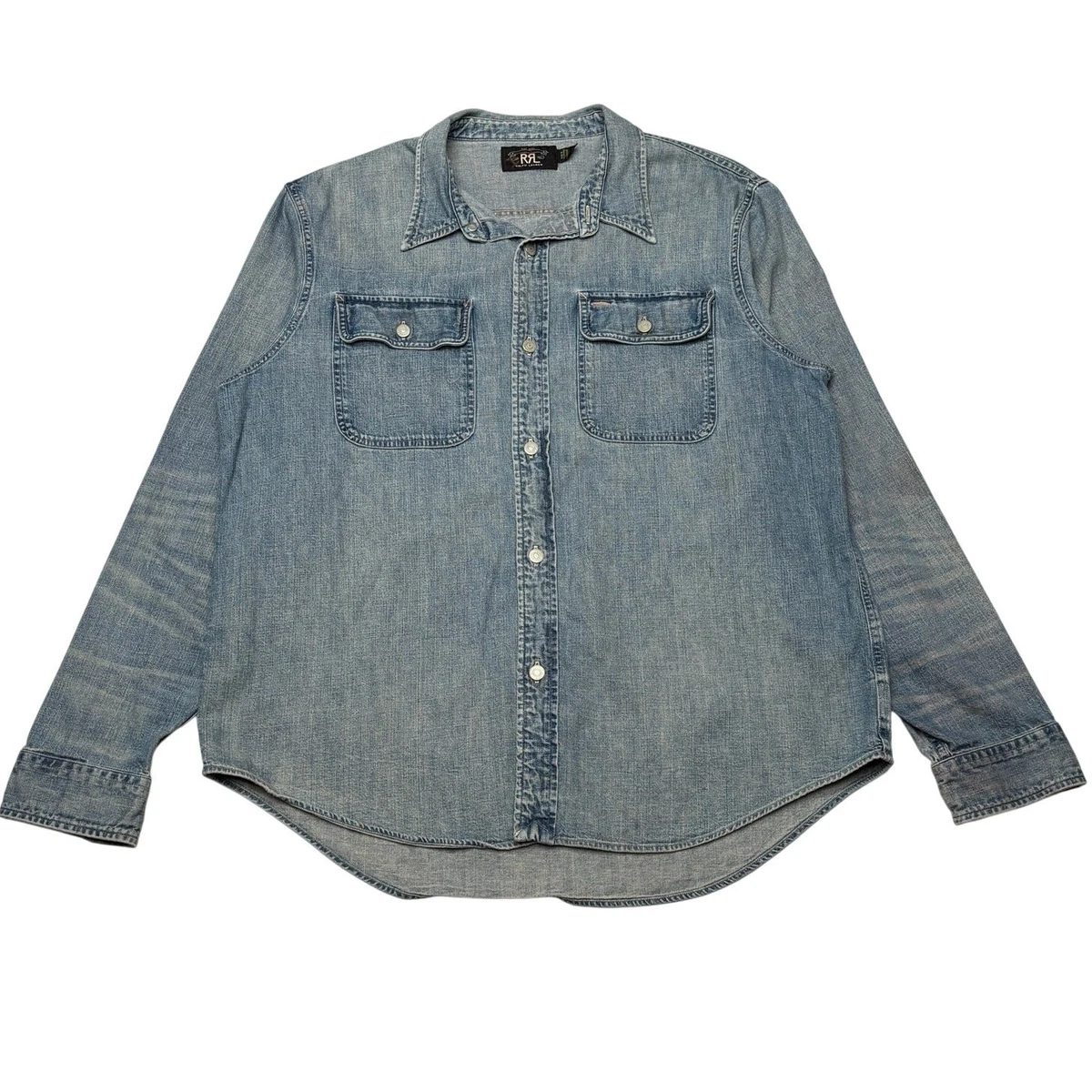 RRL Denim Solid Casual Button-Down Shirts for Men for sale | eBay