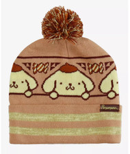 Sanrio Pompompurin Stripe Pom Beanie NWT