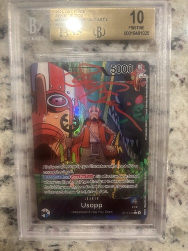 Usopp (042) (Parallel) OP10-042 Royal Blood Foil BGS 10 - Signed By Sonny Strait