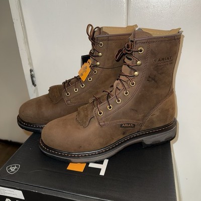 Ariat WorkHog 8  H2O CompositeRoperToe Oily Distressed Brown Men s Size 9.5D NIB