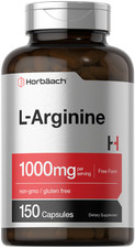 L Arginine 1000mg Capsules  150 Count  Free Form  Non-GMO  by Horbaach