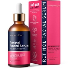 Retinol Serum for Face with Hyaluronic Acid, Vitamin E  1 Fl Oz Pack of 1 