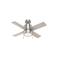 42 Inch Indoor Ceiling Fan with LED Light, Pull Chain, 4 Blades, Brushed Nickel