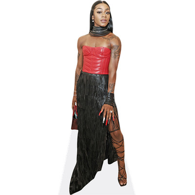 Sha'Carri Richardson (rotes Top) lebensgroßer Ausschnitt