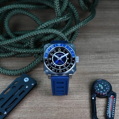 Aquatico Steel Man GMT Aventurine Dial (Only 5 Made) Automatic Watch NEW