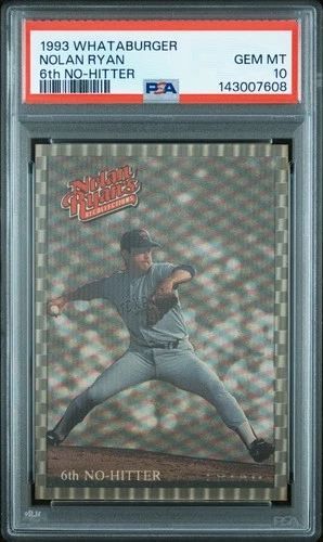 1993 Whataburger Triad HOF NOLAN RYAN "6th No Hitter" PSA 10 GEM MINT!!