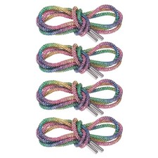 4pcs Rhinestone Shoe Laces 39" Length for Shorts Sneakers, Rainbow Colored