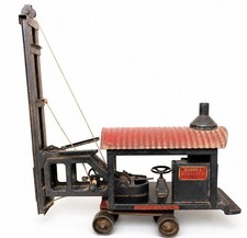 Rare 1920s Buddy L 260 Pile Driver Pressed Steel Toy Original Paint