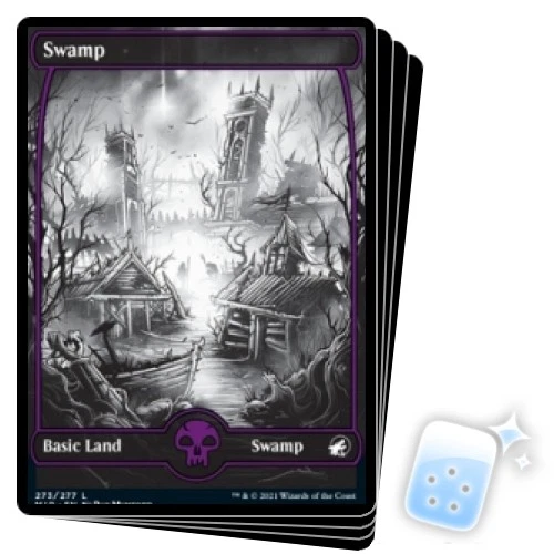 SWAMP (273) (FULL ART) X4 Innistrad: Midnight Hunt MID Magic MTG MINT CARD