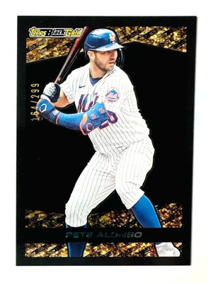 2021 Topps Black Gold Pete Alonso BLACK Parallel SP #/299 Mets Star!