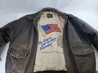 Avirex Brown Leather Stars Stripes Forever Flight Jacket Type A-2 Large Bomber