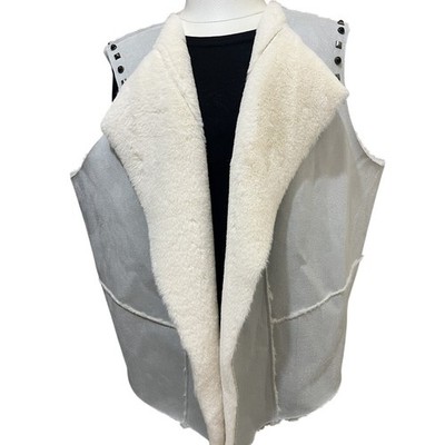 Ming Wang Vest Womens 1X Microfiber Fur Western Ranch Rodeo Country Cowgirl New