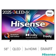 Hisense 58E7QTUK 58" QLED 4K UHD Smart TV Freely 2025