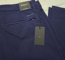 NWT Mens Bonobos Golf Pants Size 32/32 Slim Flat Front Navy Color
