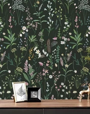 JiffDiff Floral Wallpaper Peel and Stick 118" x 17.3" Farm Floral Wildwood Stick