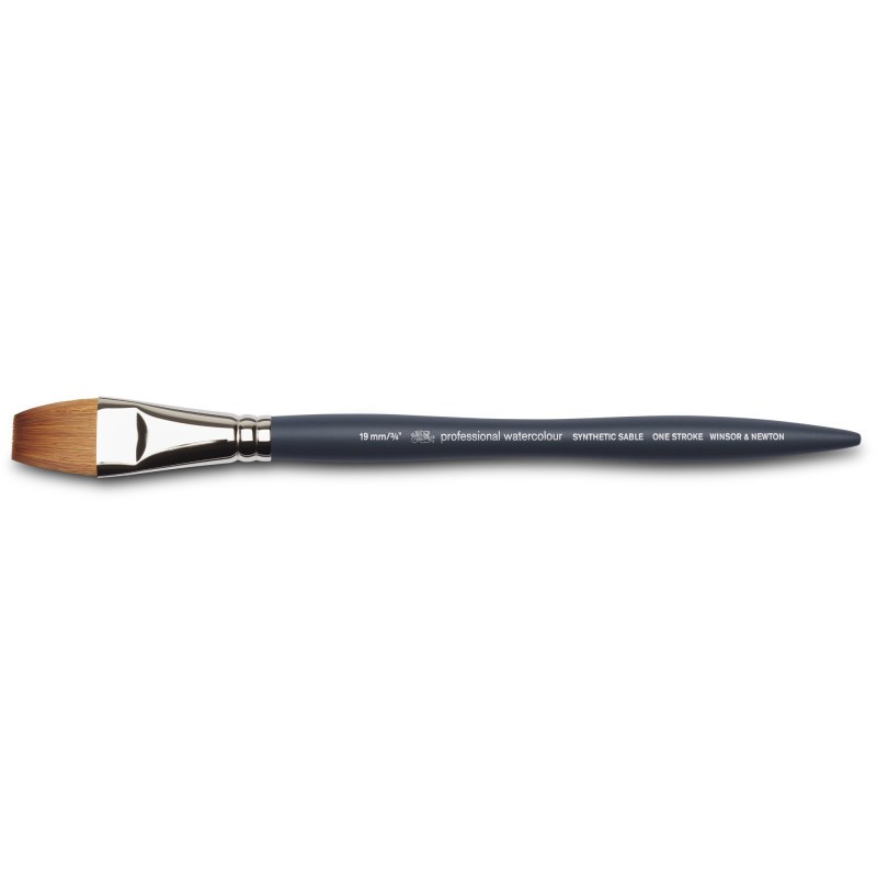 Pinceau plat court 19mm aquarelle Winsor & Newton pour carnet de voyage