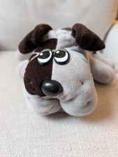 1985 Vintage Pound Puppy gray and black spots dog stuffed animal plush toy