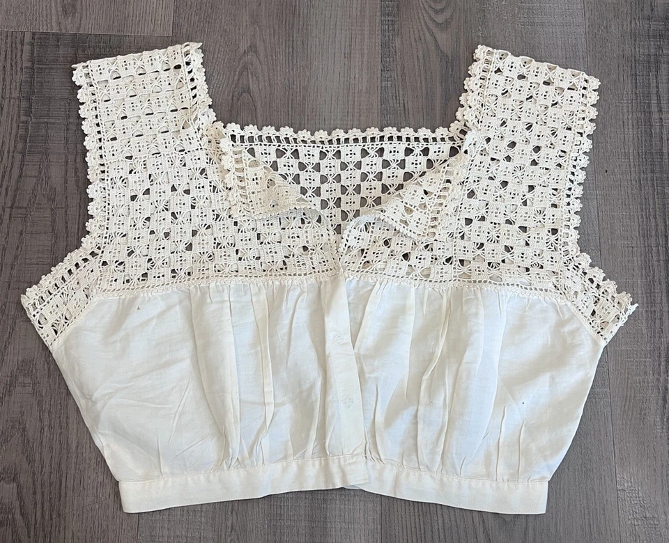 Cubierta de corsé de encaje de ganchillo estilo eduardiano vintage/top quimise Foto 2 de 4