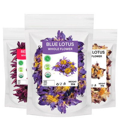 Bio blau/weiß/roter Lotus ganze Blüten Hafentee - 100% reine Premium Qualität