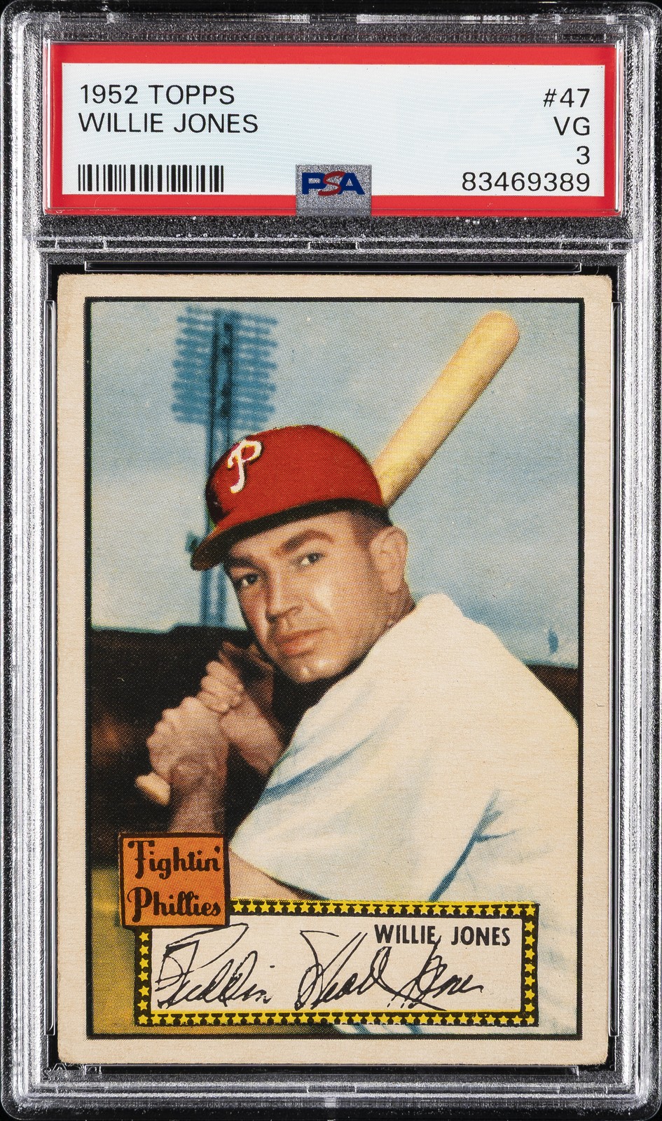 1952 TOPPS #47 WILLIE JONES PSA 3