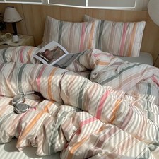 Vintage Colorful Striped Comforter Set Soft 100 Washed Queen 01-stripe 03