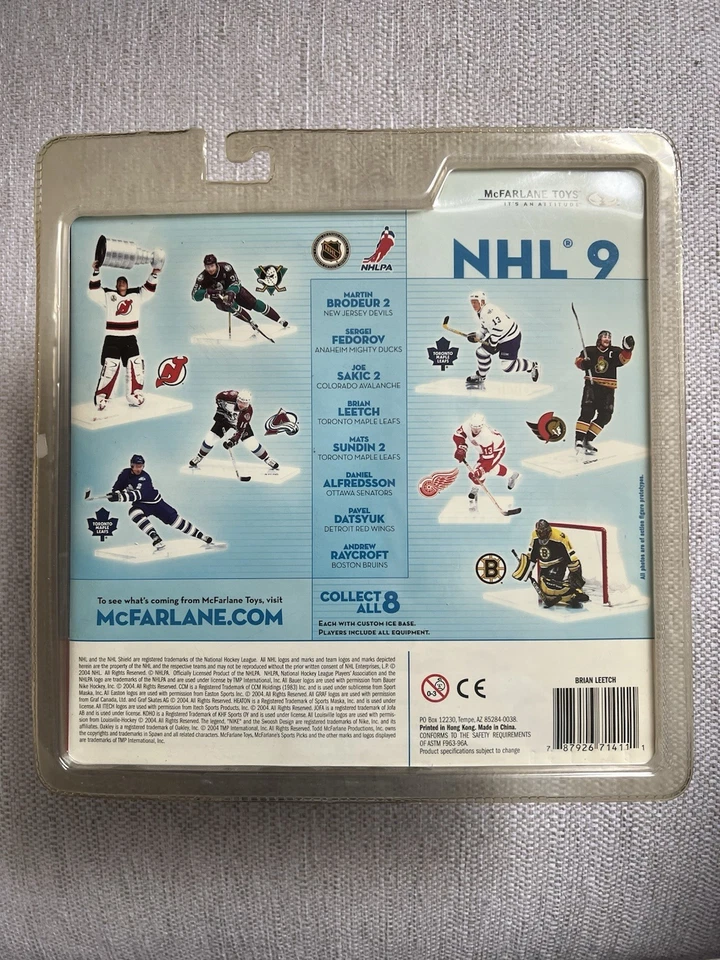 Figura Brian Leetch McFarlane NHL Rangers Serie 9 Nueva en Caja Camiseta Blanca 2004 Foto 2 de 2