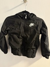Nike Windbreaker Sportswear Jacket Kids Black White Logo - Size 2 - 3 Years