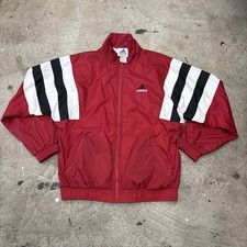 Vintage 90s Adidas Full Zip Track Jacket Red Size Medium 25x27.5