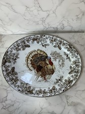 Williams Sonoma Large Plymouth Turkey Platter Fall Thanksgiving Dinner