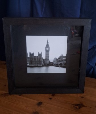 John Lewis schwarz weiß Druck Houses of Parliament in schwarz dickem Kastenrahmen