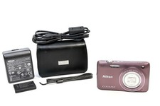 Nikon Coolpix S4100 14MP CCD Digital Camera Plum Tested Bundle Case Charger