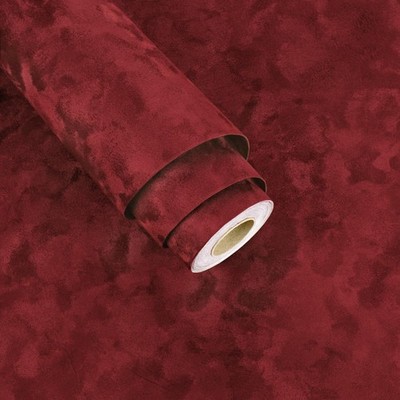 Wallderful Deep Red Velvet Drawer Liner Vintage Maroon 11.8''x78'', 