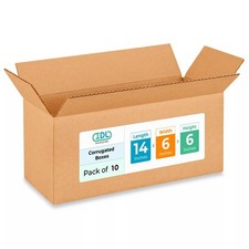 Medium Moving  Shipping Boxes 14x6x6 inches 10-Pack - Extra Strength 200 l...