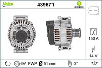 Lichtmaschine FÜR MERCEDES-BENZ C-KLASSE T-MODEL (S204) - Valeo 439671