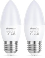 E27 Led Lampe 5W Warmweiß 3000K Flimmerfrei Kerzenform Vollspektrum 2Er Set