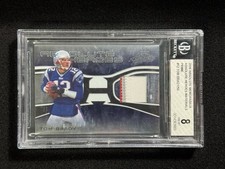 2006 Playoff Absolute Tom Brady /50 Heroes Materials Prime Game Used Patch BGS 8
