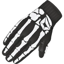 Cortech Standard Issue Bones Textile Motorcycle Gloves | Black/White